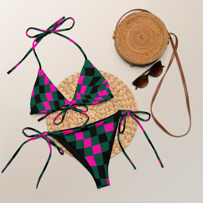 Checkered String Bikini