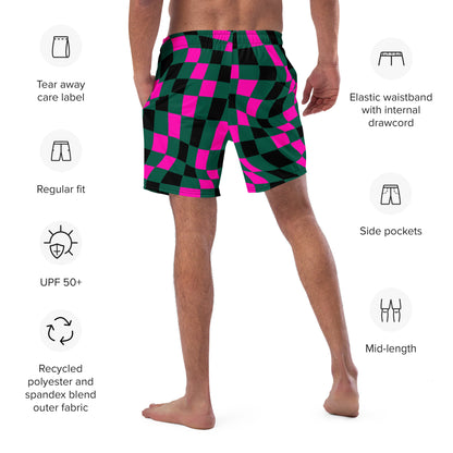 Men's Checkered Swim Trunks