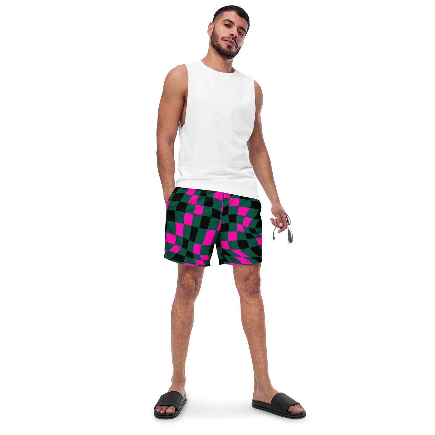 Men's Checkered Swim Trunks