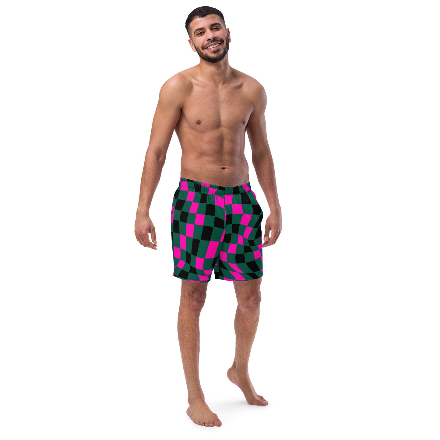 Men's Checkered Swim Trunks