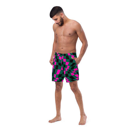 Men's Checkered Swim Trunks