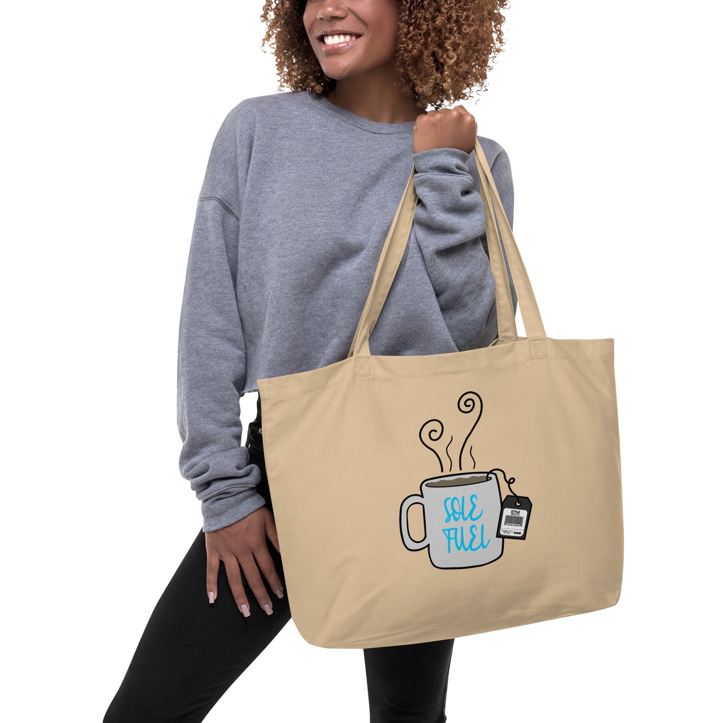 "Sole Fuel" Large organic tote bag