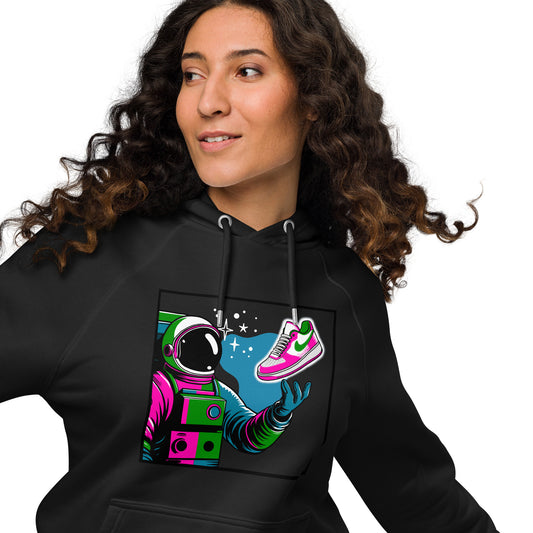 "Sneaker Astronaut" Eco Raglan Hoodie (Unisex)