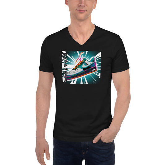 "Fresh Kicks" Anime Short Sleeve V-Neck T-Shirt (Unisex)