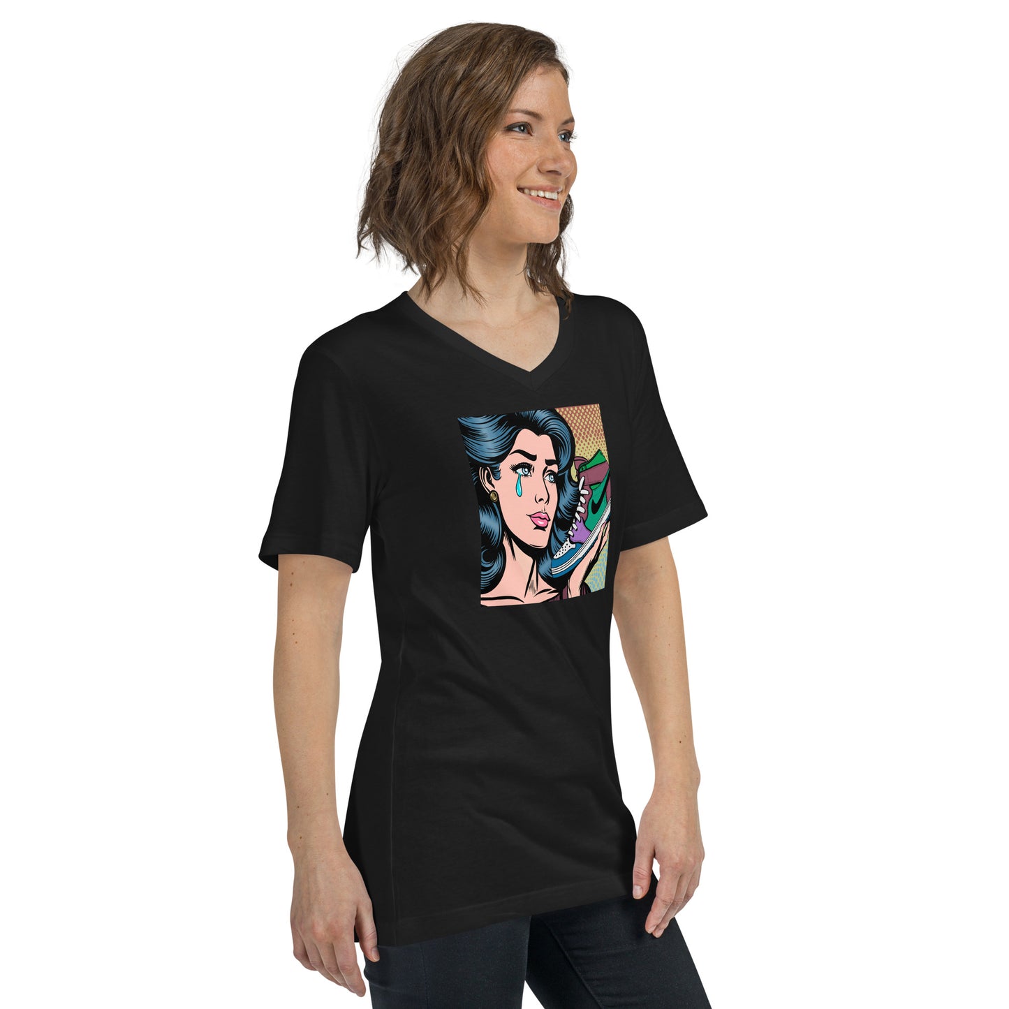 "Pop Art Jordan" V-Neck T-Shirt (Unisex)