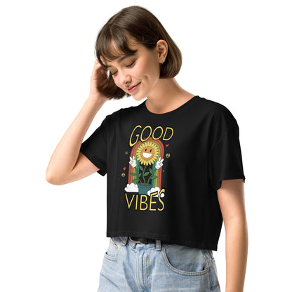 "Good Vibes" Women's Crop Top