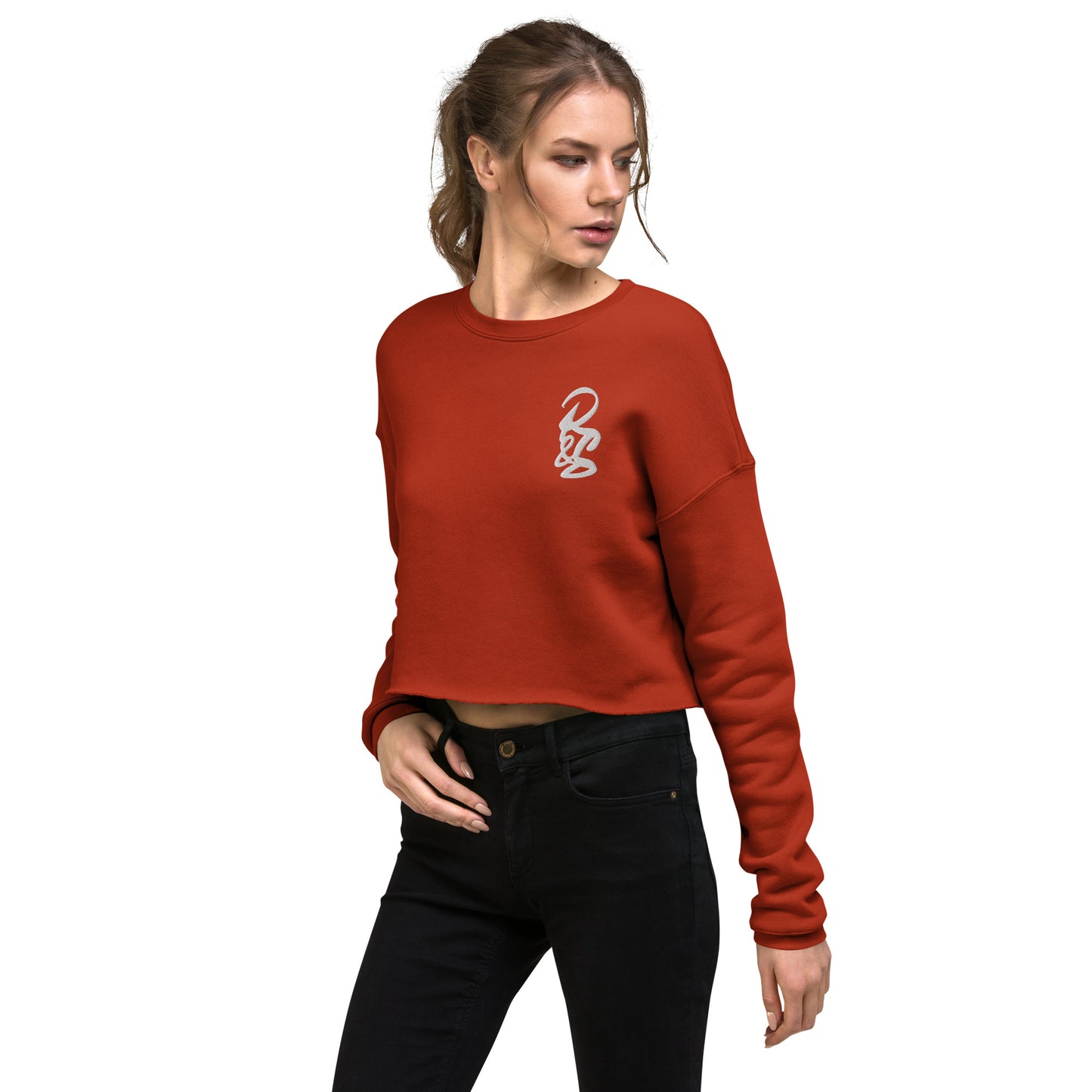 Women's White Signature Crop Sweatshirt