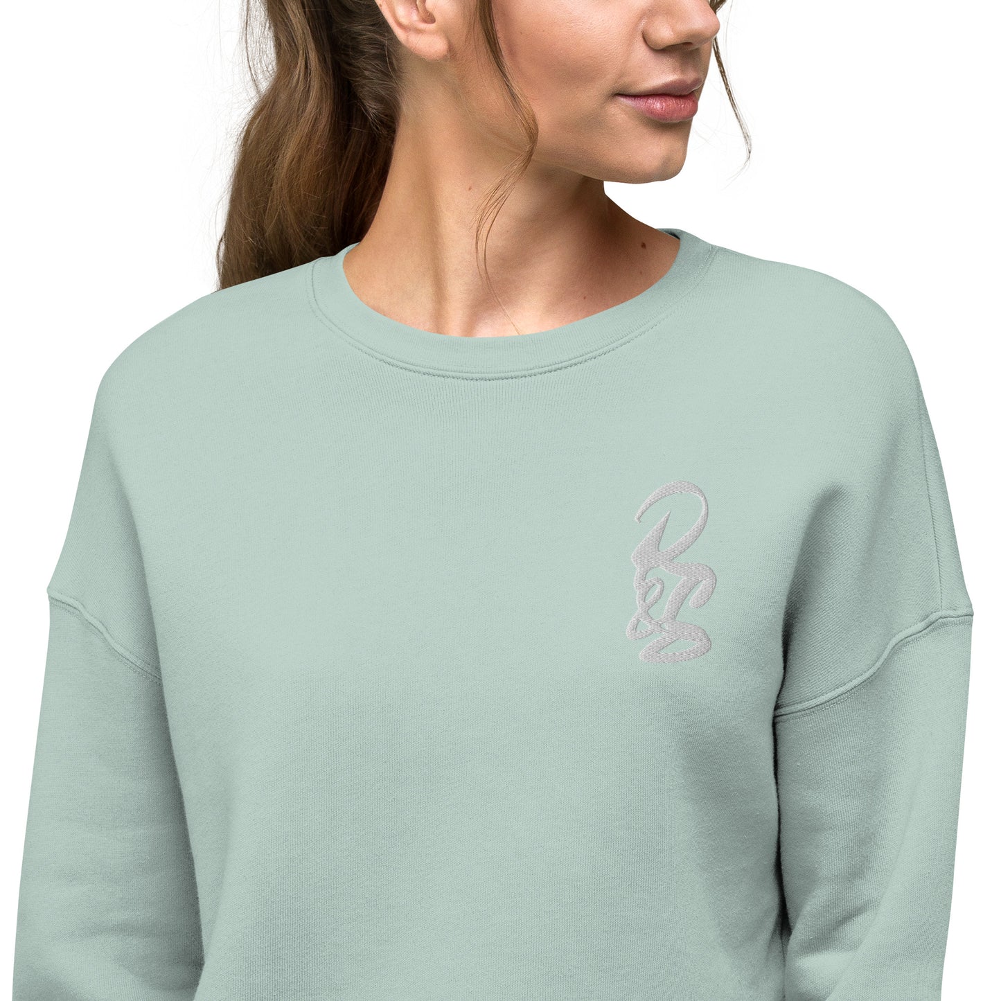 Women's White Signature Crop Sweatshirt