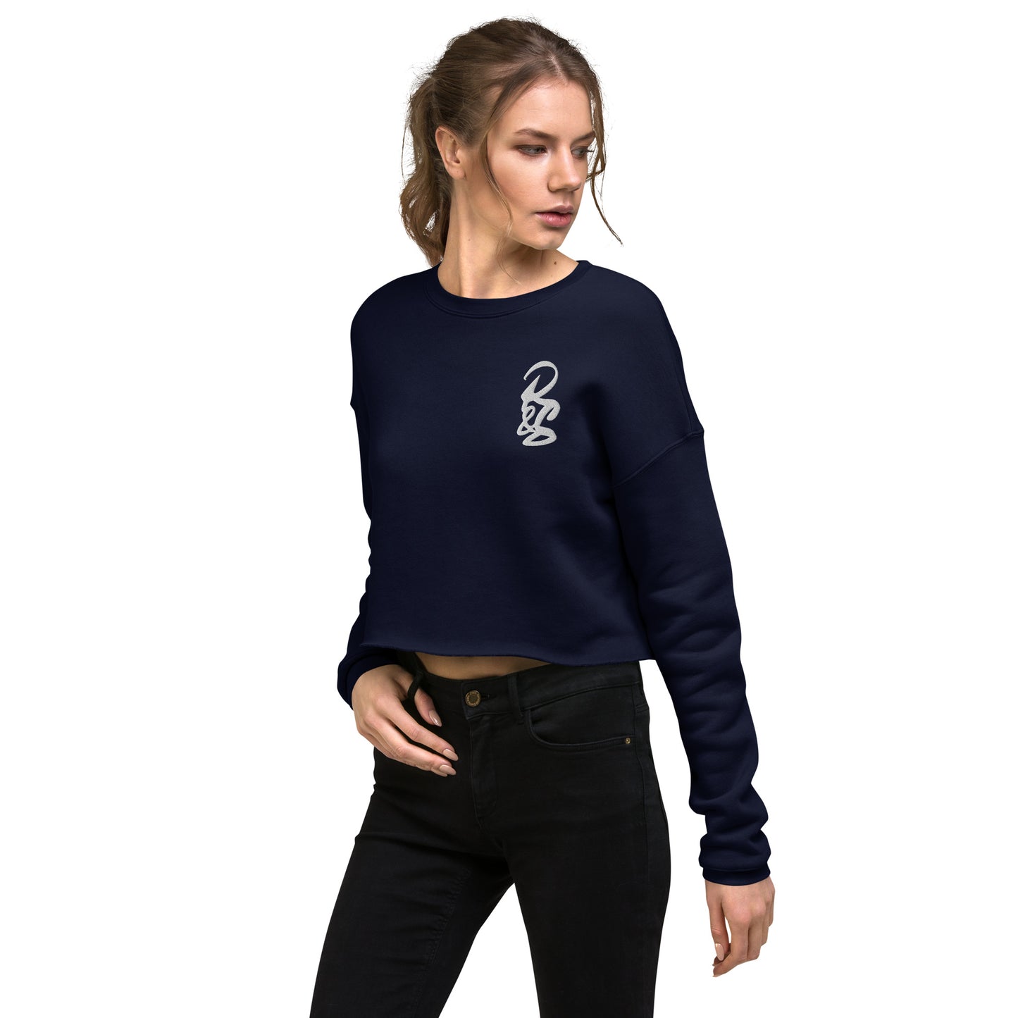 Women's White Signature Crop Sweatshirt